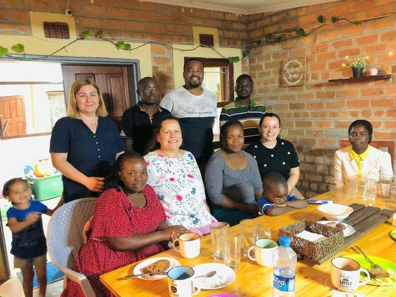 Zambia 2024 group photo in kitchen