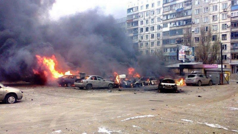 Burning Cars During2022 Ukrainian Conflict